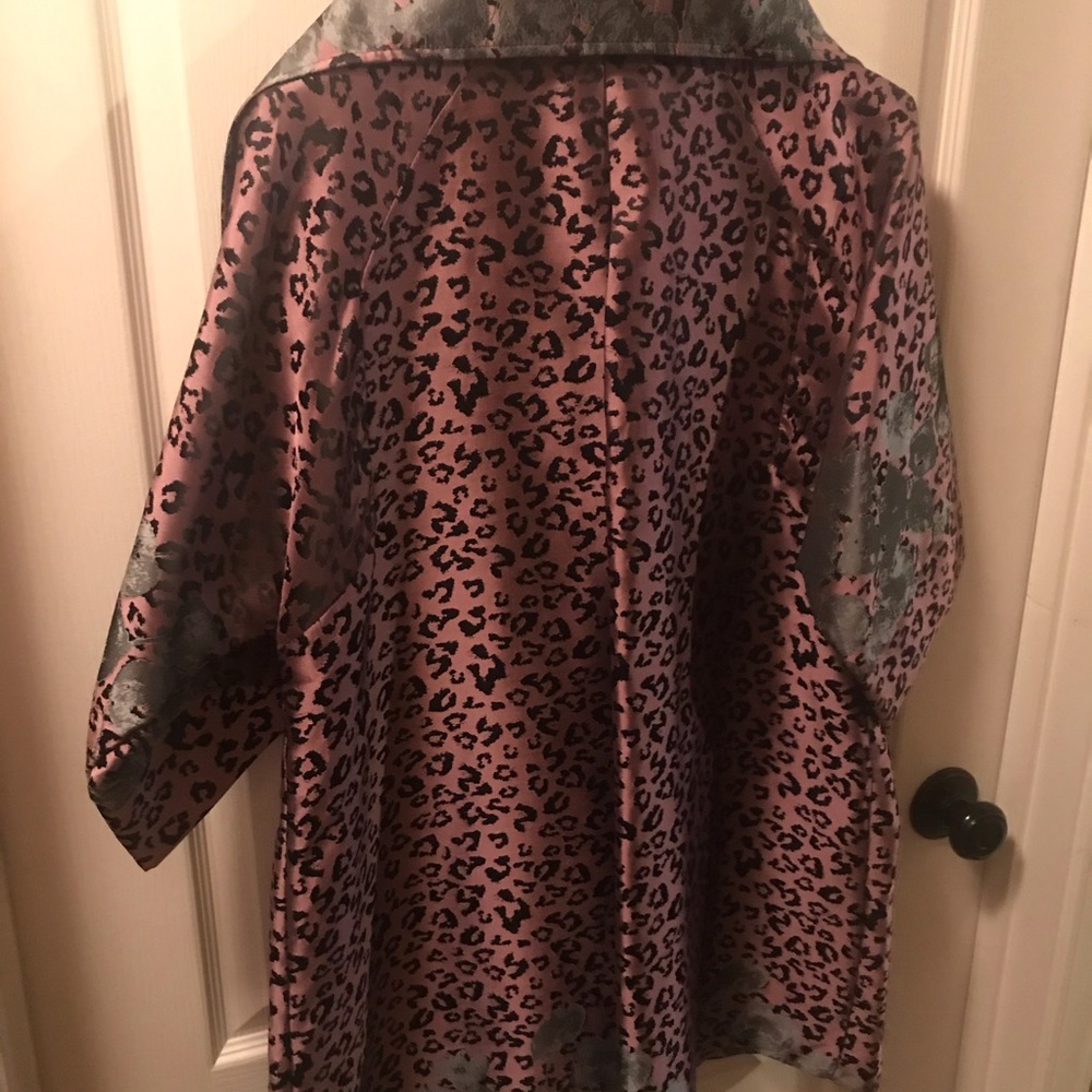 Pink and grey animal print swing jacket